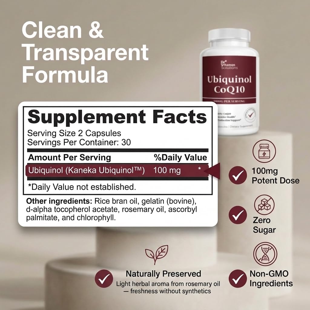 Ubiquinol CoQ10 100mg, Coenzyme Q10 Active Form, Heart Health Support — Amazon image 2