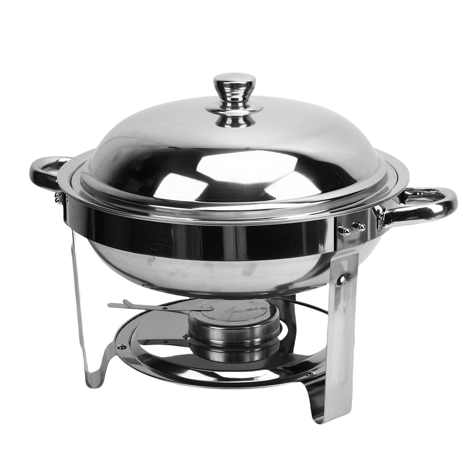 banapoy Piatti da Sfregamento per Set a Buffet, 6L di Cibi Rotondi Che Si Scaldano in Acciaio a Buffet Set di Piatti con Stufa Alcool Staccabile, per Feste, Catering, Matrimonio