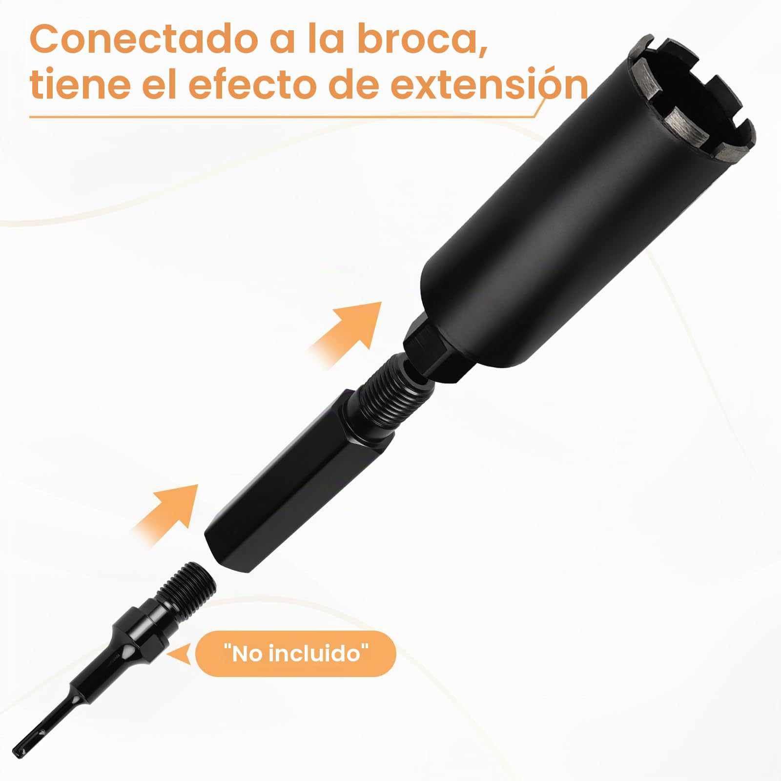 CPROSP ⌀110mm Corona de Diamante para Hormigo 1¼" UNC, con Broca de Extensión 400mm, Diamantina para Perforar en Hormigón, Mampostería y Piedra