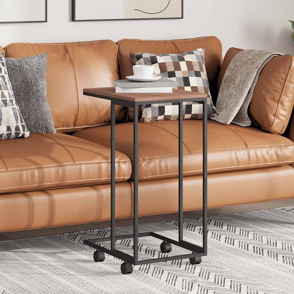 Mesa Auxiliar con Ruedas de contrachapado Negro 40x30x63,5 cm pequeña mesita de Centro de Salon para Sofa,Comedor,Dormitorio Balcon y Cafeteria