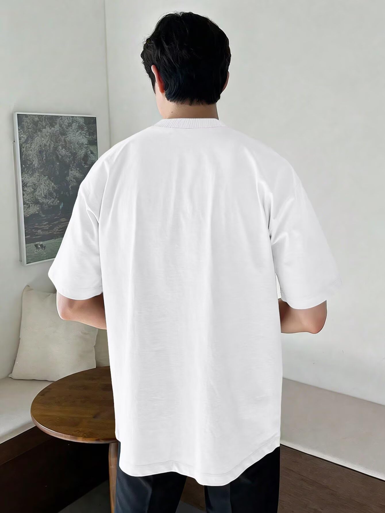 Paquete de 2 camisetas casuales de manga corta con cuello redondo para hombre, suaves, cómodas, para uso diario — view 4