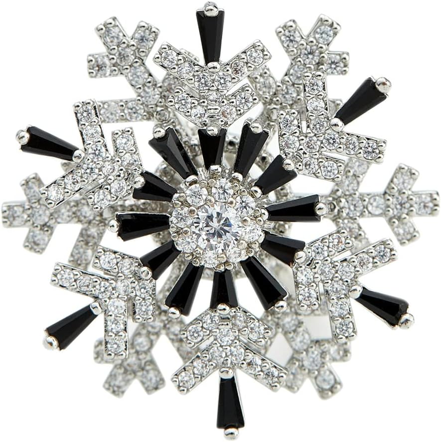Bleu Clair Snowflake Rings, Funny Rotatable Snowflake Adjustable Big Ring Fidget Rings for Womens