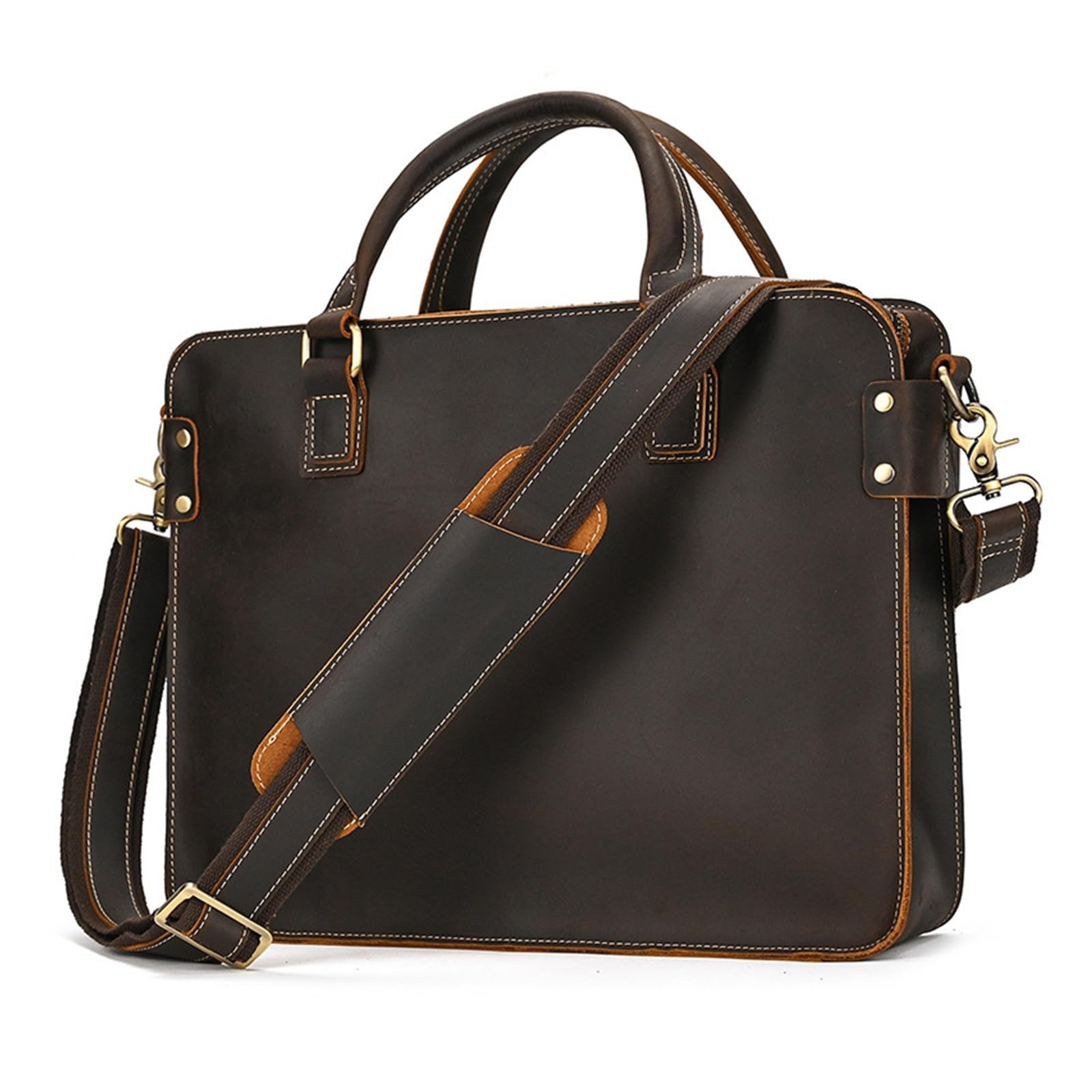 Porte-documents 14 pouces sac d'ordinateur cuir de vache fourre-tout affaires