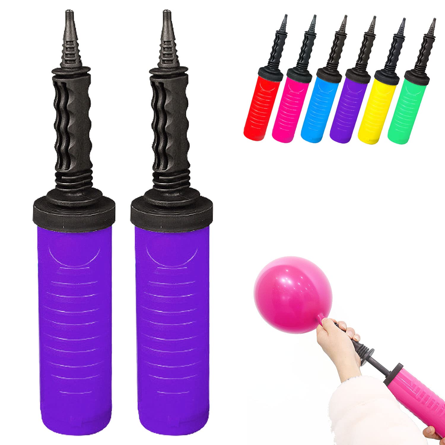 Fenxyo 2 Pack Balloon Pump Hand Manual Inflator, Balloon Manual Pump Blower Pump suitable for Party Decoration Purple