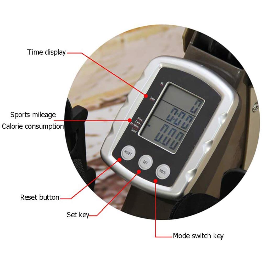 Máquina de Remo, Máquinas de Ejercicios de Remo, Máquina de Remo con Resistencia al Aire, 12 Niveles de Ajuste de Resistencia, con Pantalla LCD, para Gimnasio en casa