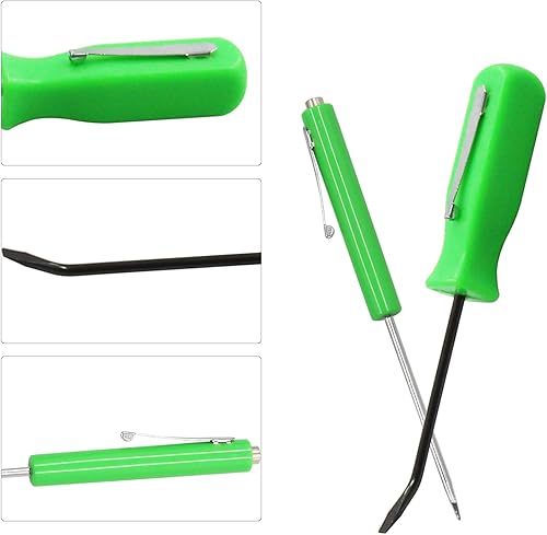 Miniatura 6 de Mini barra de palanca de bolsillo verde multifunción con clip de bolsillo y destornillador ranurado con puntas magnéticas fuertes ranuradas, 2