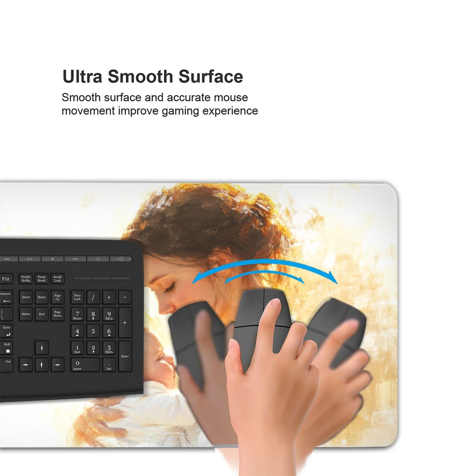 Tappetino Mouse XXL Donna Tappetino Mouse Gaming 1200x600x4mm Tappetino per Mouse festa della mamma,Tappeto Scrivania Impermeabile,Base in Gomma Antiscivolo,Bordi Cuciti,Mousepad per Ufficio e Gaming