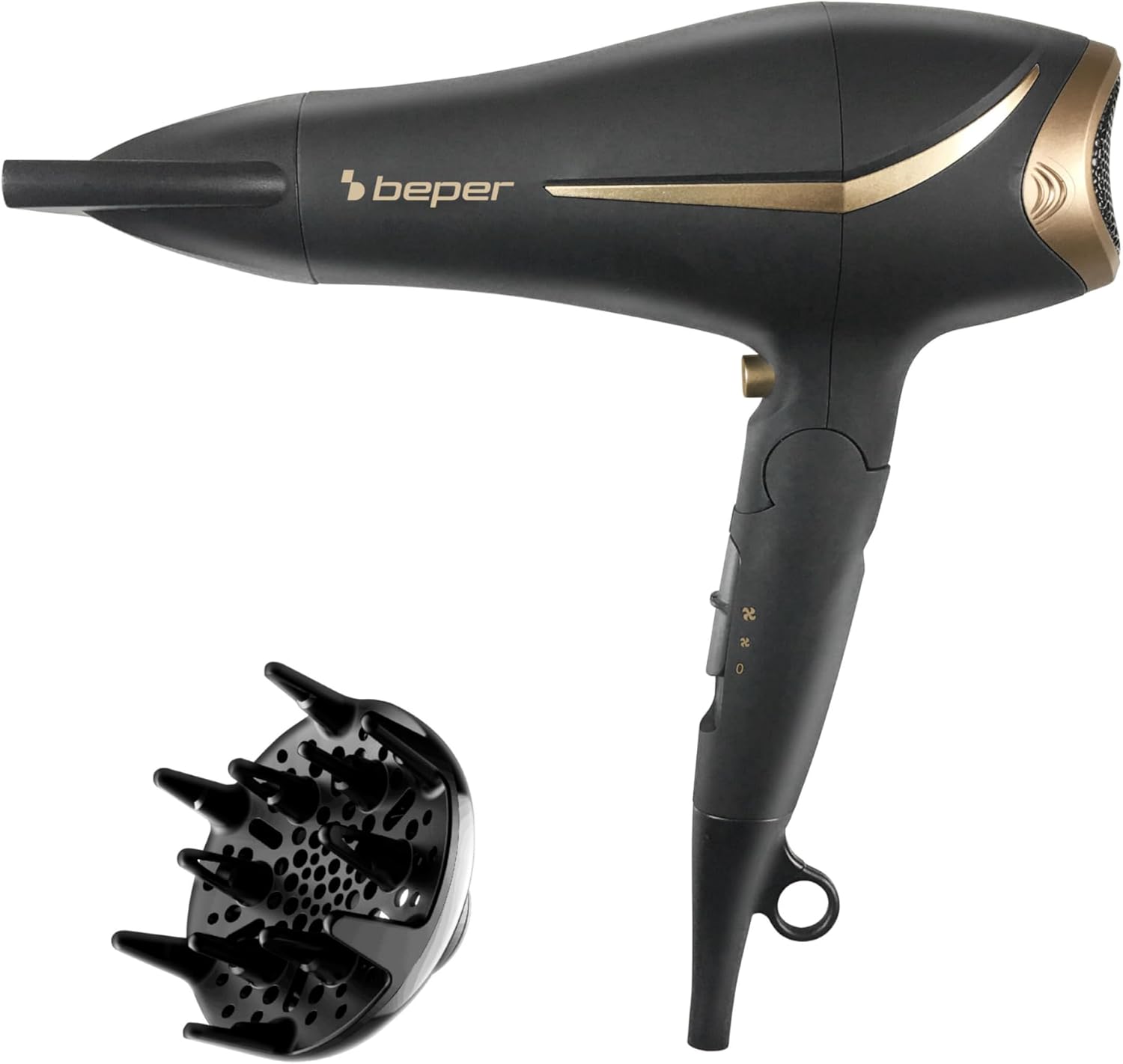 BEPER 40.404 opvouwbare phon 2200 watt – phon haar, diffuser en concentrator inbegrepen