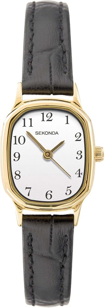 Black Leather Strap Sekonda Ladies Watch