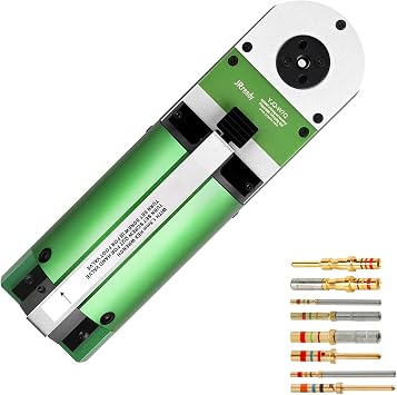 JRready Pneumatic Crimp Tool YJQ-W7Q Air Power Four-Indent Crimp Tool for MIL Solid Contacts 16-28AWG,MIL Standard Air Powered Wire Terminal Crimper Machine Equivalent of W7AM22520/7-1
