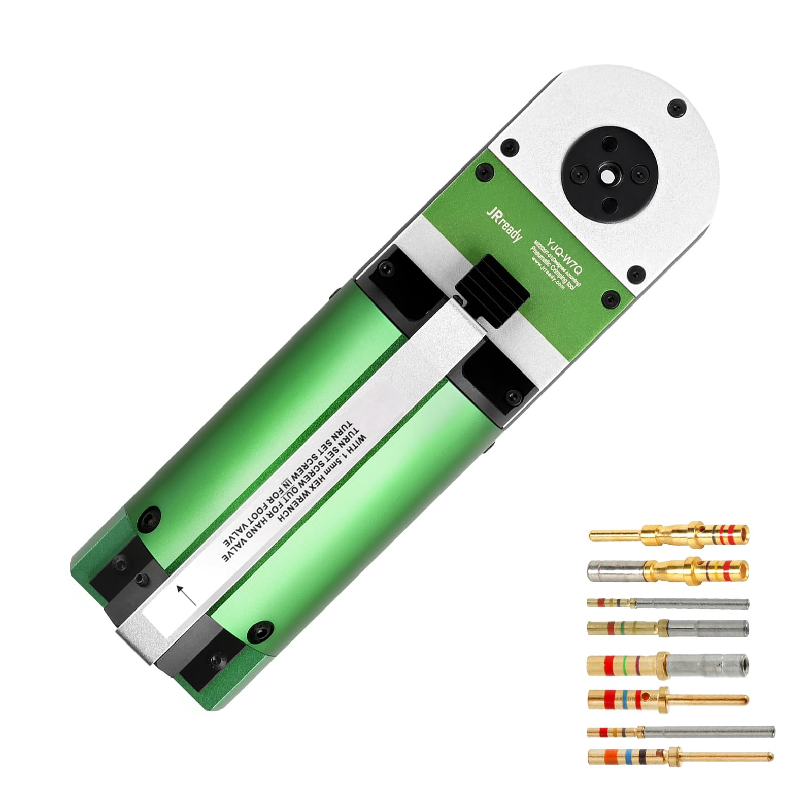 JRready YJQ-W7Q Outil de sertissage, 16 # 20 # 22D # MIL Terminal Machine à sertir pneumatique, applicable 16-28AWG fil aviation/électrique/aérospatiale/connecteurs et contacts