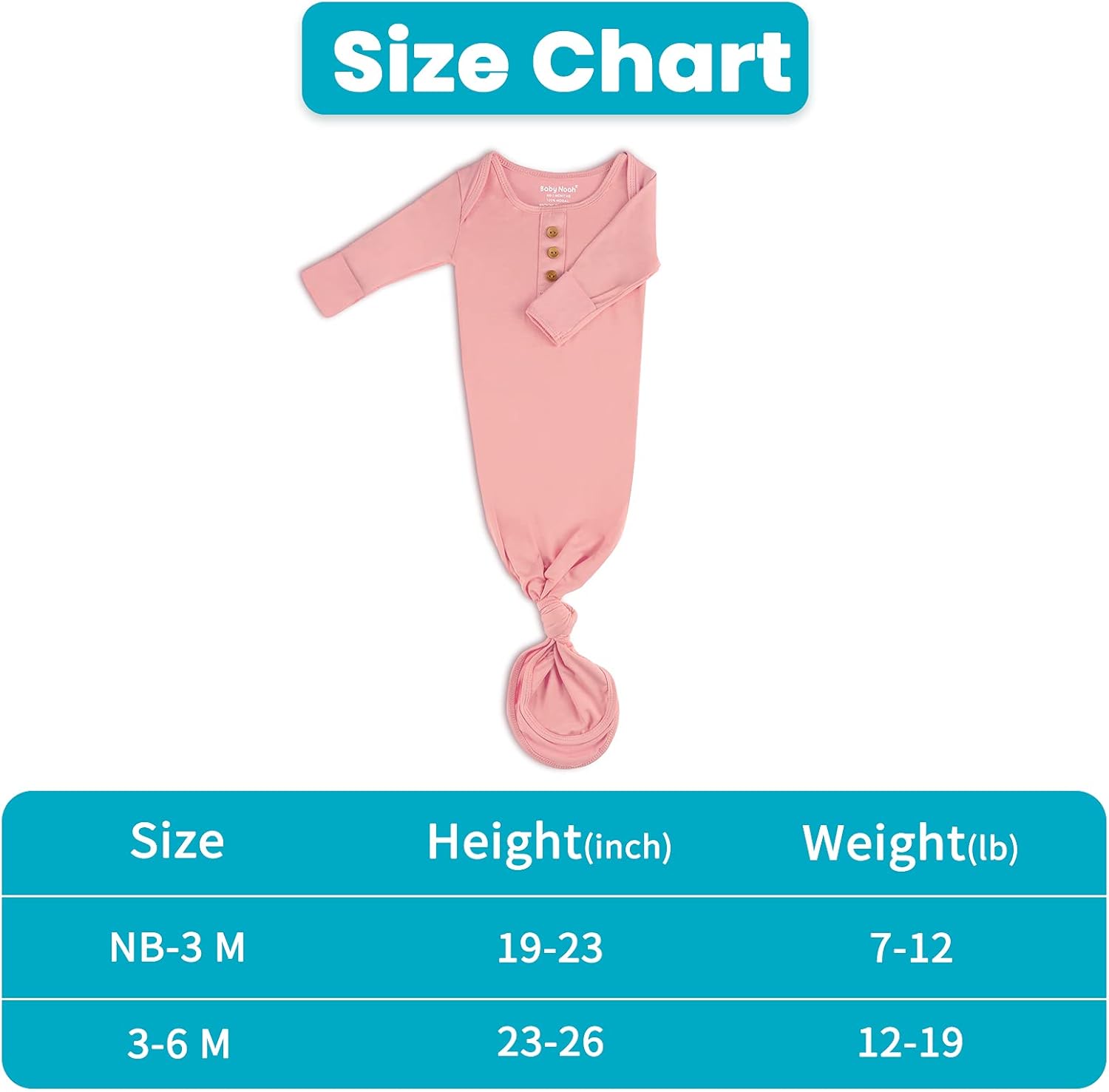 Newborn Baby Knotted Gown, Super Soft Silky Infant Long Sleeve Sleeper with Tie Bottom, Baby Girl and Boy Sleep Gown with Mittens, Bow, and Hat Set,Coming Home Outfit[Sweet Pink,0-3 Months] - Image 7