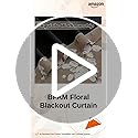 Image of BFAM Floral Print 100% Blackout Curtain with Black Linning at Back, Floral Print Curtains for Living Room /Bedroom Thermal Insulated Energey Saving Blossom Curtain, Pack of 1 Curtain