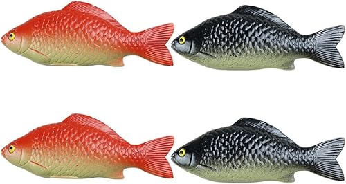 Miniatura 2 de POPETPOP 4 unids simulación carpa cruciana modelo de escritorio juguetes artificiales para decoración del hogar juguete de pescado falso exhibición