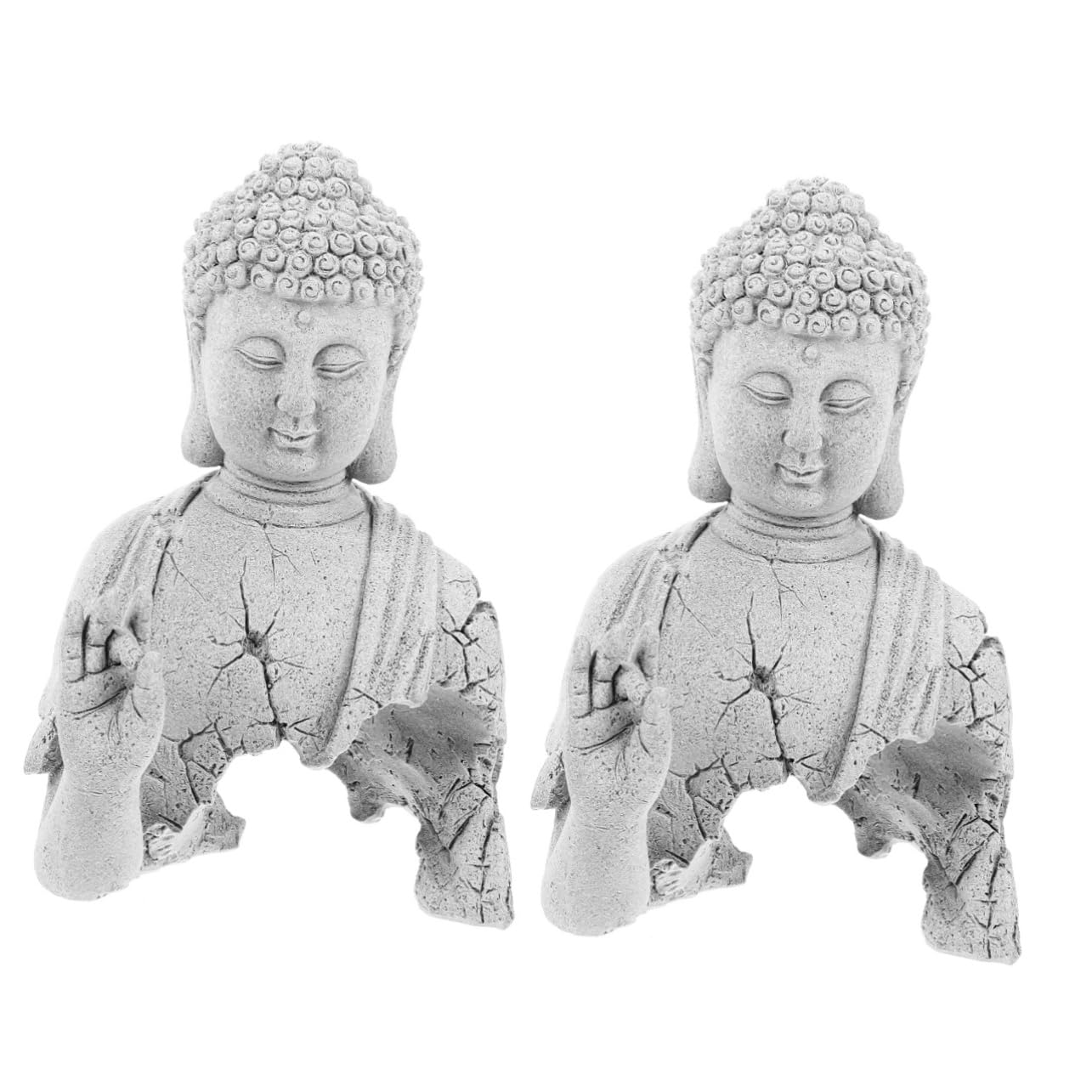 SUPVOX 2 Piezas Estatua De Buda para El Hogar Decoración De Pecera Adornos para Peceras Decoración del Acuario Decoraciones De Peceras Fuente De Agua De Mesa Polvo De Piedra Azul Grey