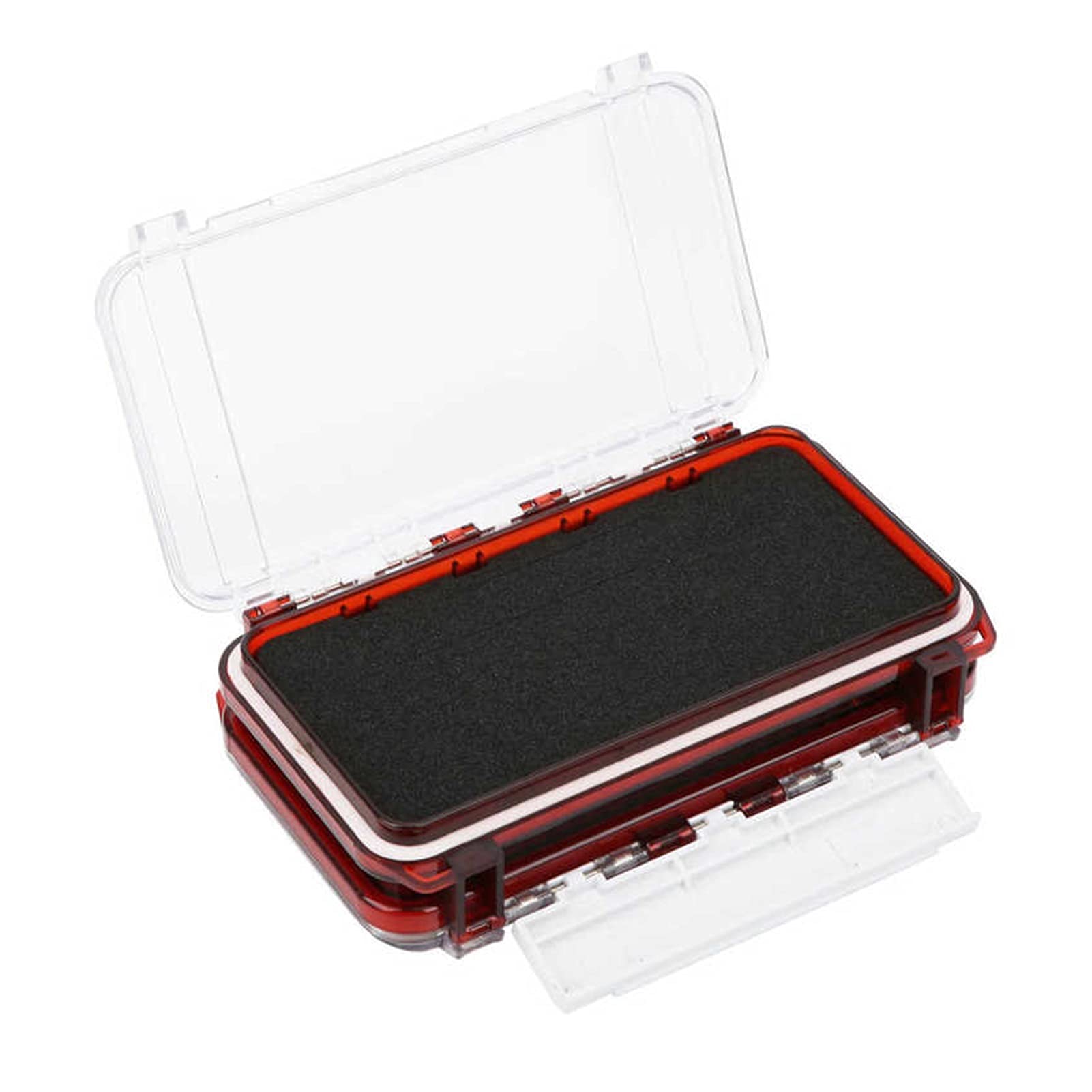 Angelzubehör Angelkoffer-Boxen doppelseitig Tackelkästen Köder Aufbewahrungsfall Angelcontainerbox Multifunktionsköder Organizer Aufbewahrungskoffer Kleinteilebox (Color : Rood)