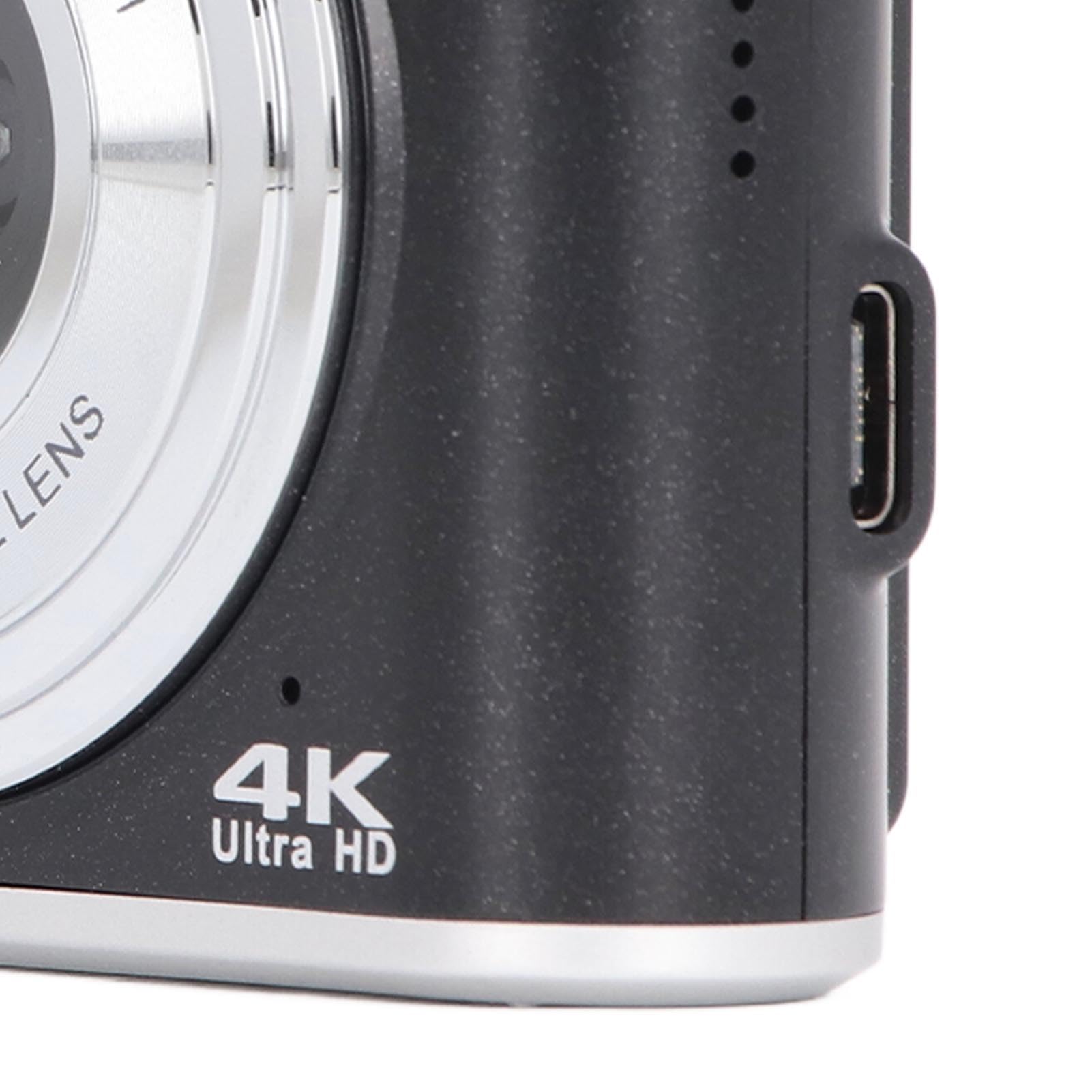Fotocamera con Zoom Digitale 16X per Fotografia di Viaggio, Fotocamera Doppio Obiettivo 4K Ultra HD da 2,4 Pollici 44 MP, Fotocamera Digitale Compatta Antiurto per Viaggi di