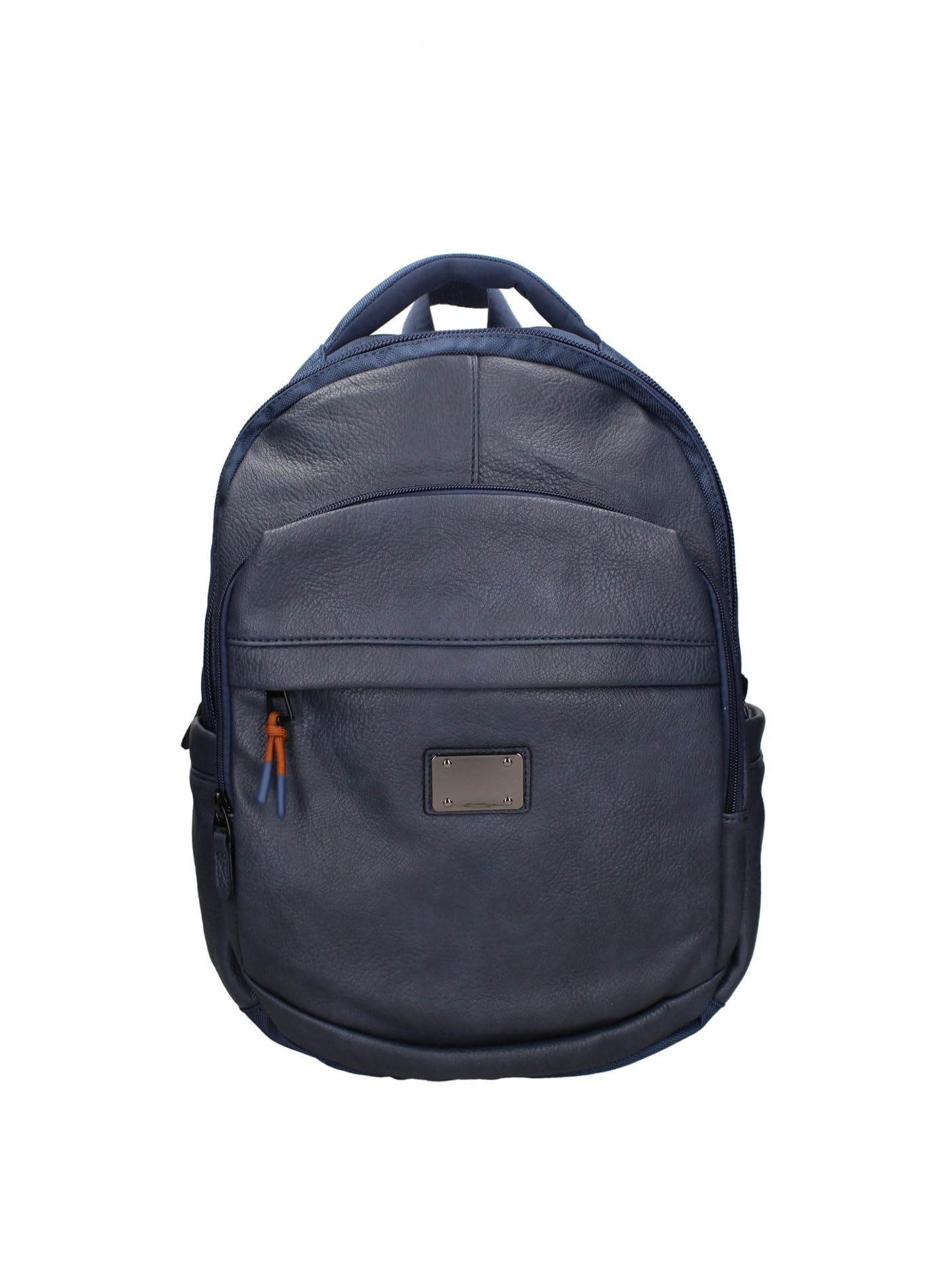 COVERI COLLECTION Mochila Coveri unisex poliéster - Cierre de cremallera y bolsillos laterales 30x13x40 cm Azul