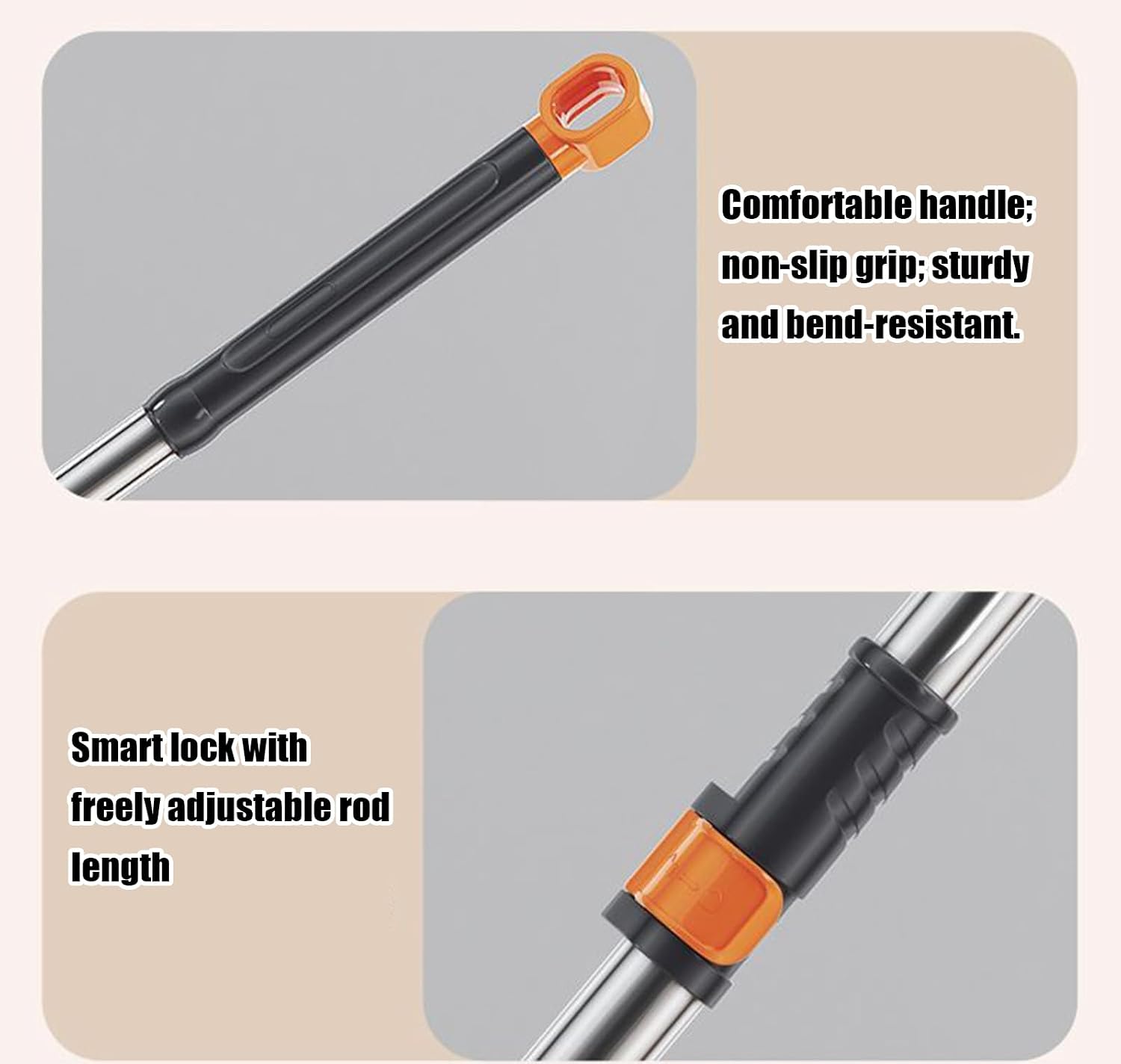 A,Mop Bucket Mop Set Dual Drive Rotating Stainless Steel Mop Household Not Hand-Washing Mop Bucket Wet and Dry Retractable Mop