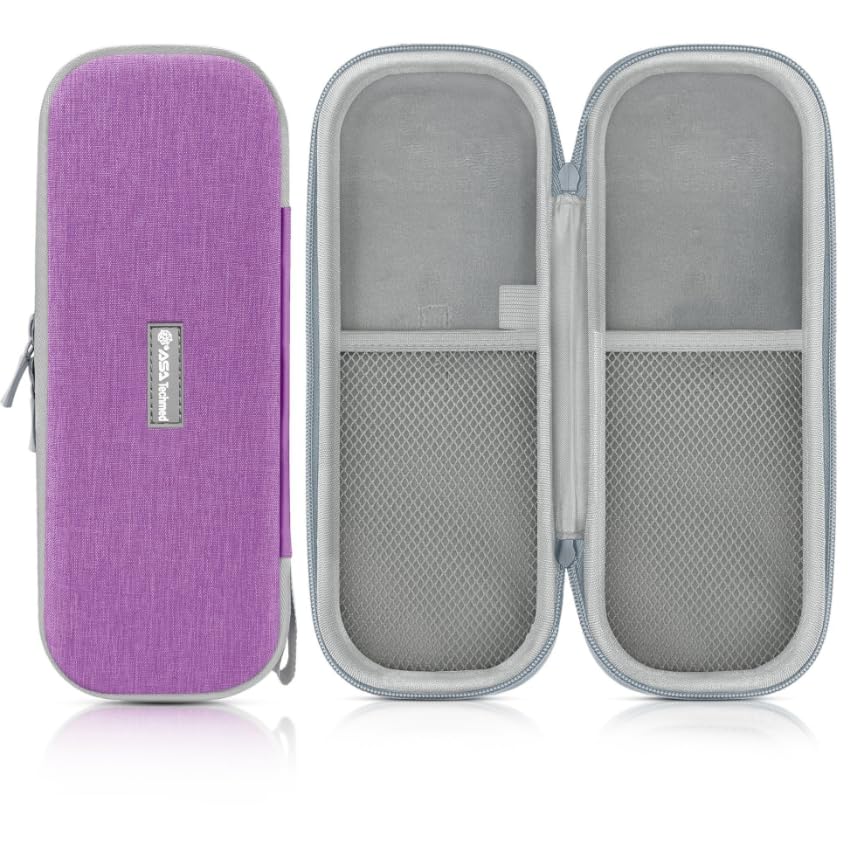 ASA TECHMED Protective Stethoscope Carrying Case with Double Mesh Storage (Gray-Purple)