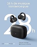 Soundcore C50i par Anker, écouteurs à Oreilles Libres, Clips, Confort Ultime, FlexiClip, transducteurs 12 mm, Basses puissantes, appels IA Nets, 28 h d’autonomie, Hi-Res, IP55, Bluetooth 6.0 (Noir) - 5