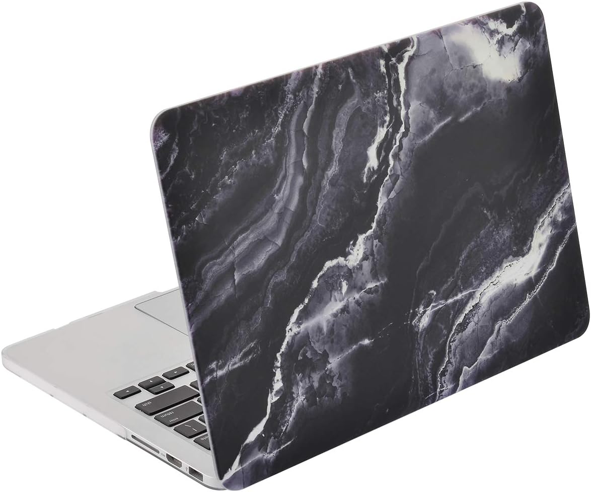 Cosmos Rubberized Plastic Hard Shell Cover Case for Old MacBook Pro 13" Retina Display 2012-2015 Released Model A1502 A1425, Black Marble Pattern