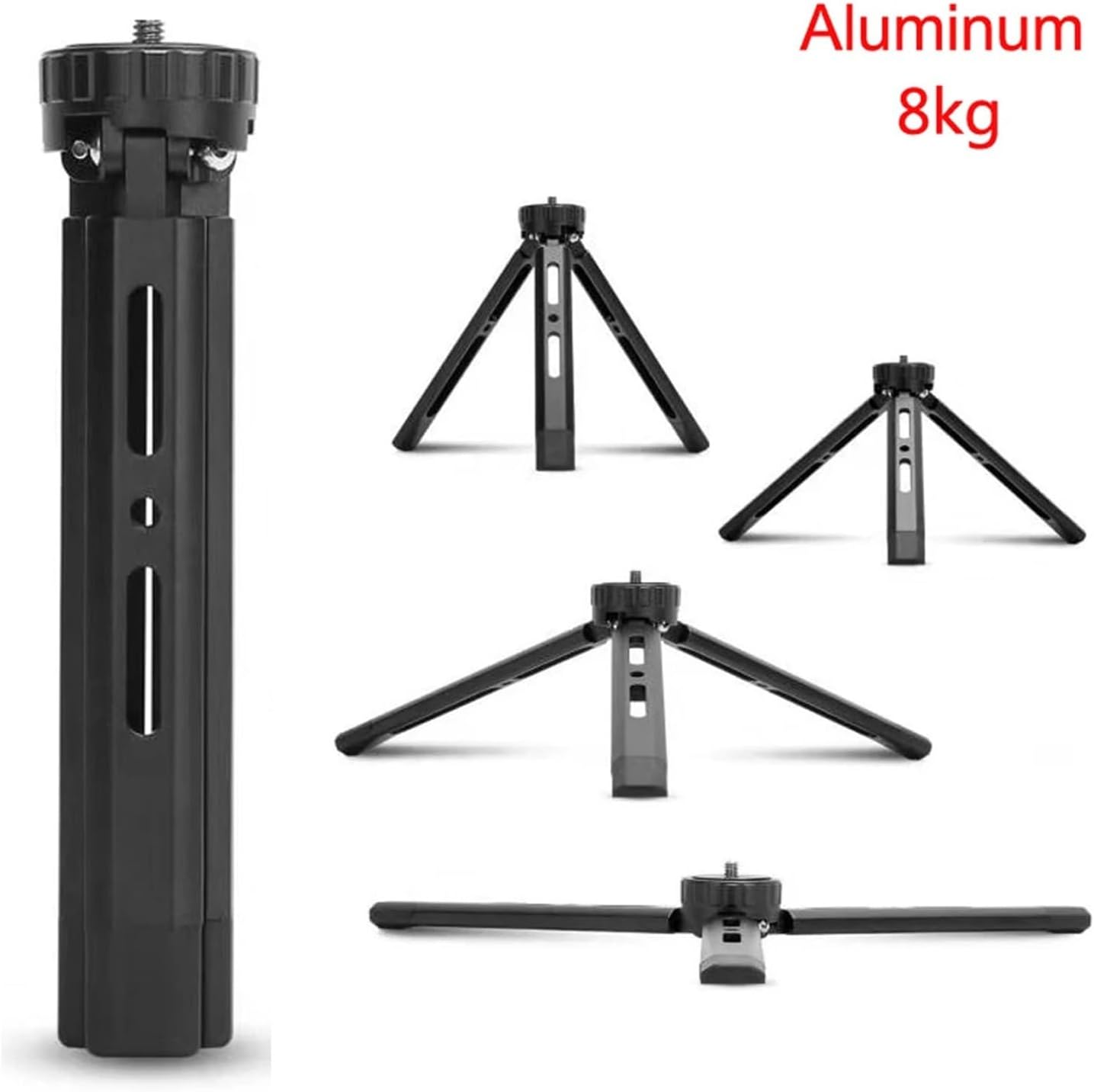 Aluminum Alloy Table Stand Tripod Photography Mini Metal Tripod with 1/4 Inch Screw