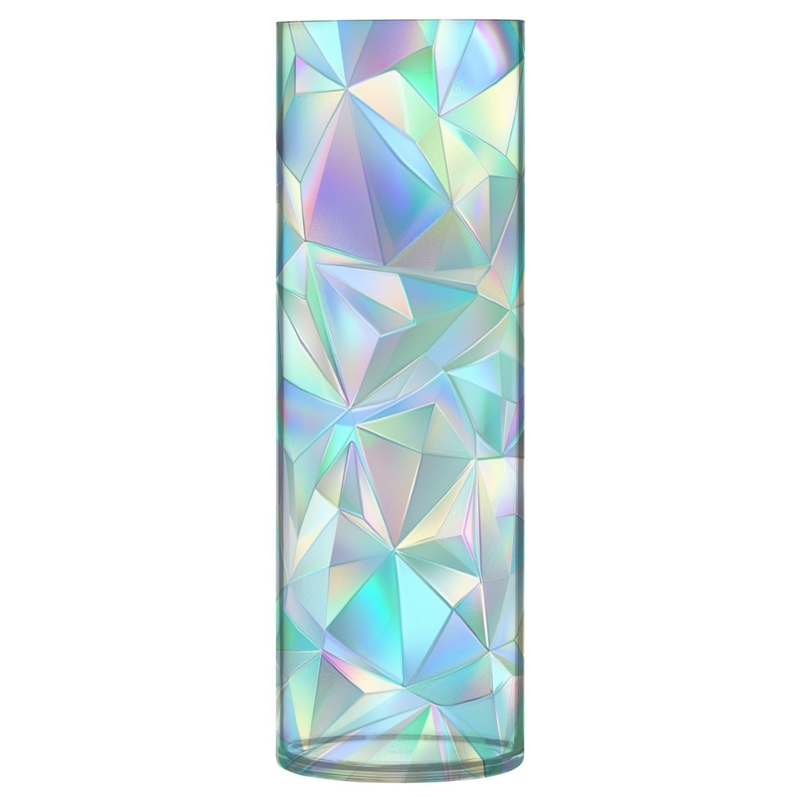Jarrones de plástico holográficos de 11.8x3.9 pulgadas para arreglos florales de comedor
