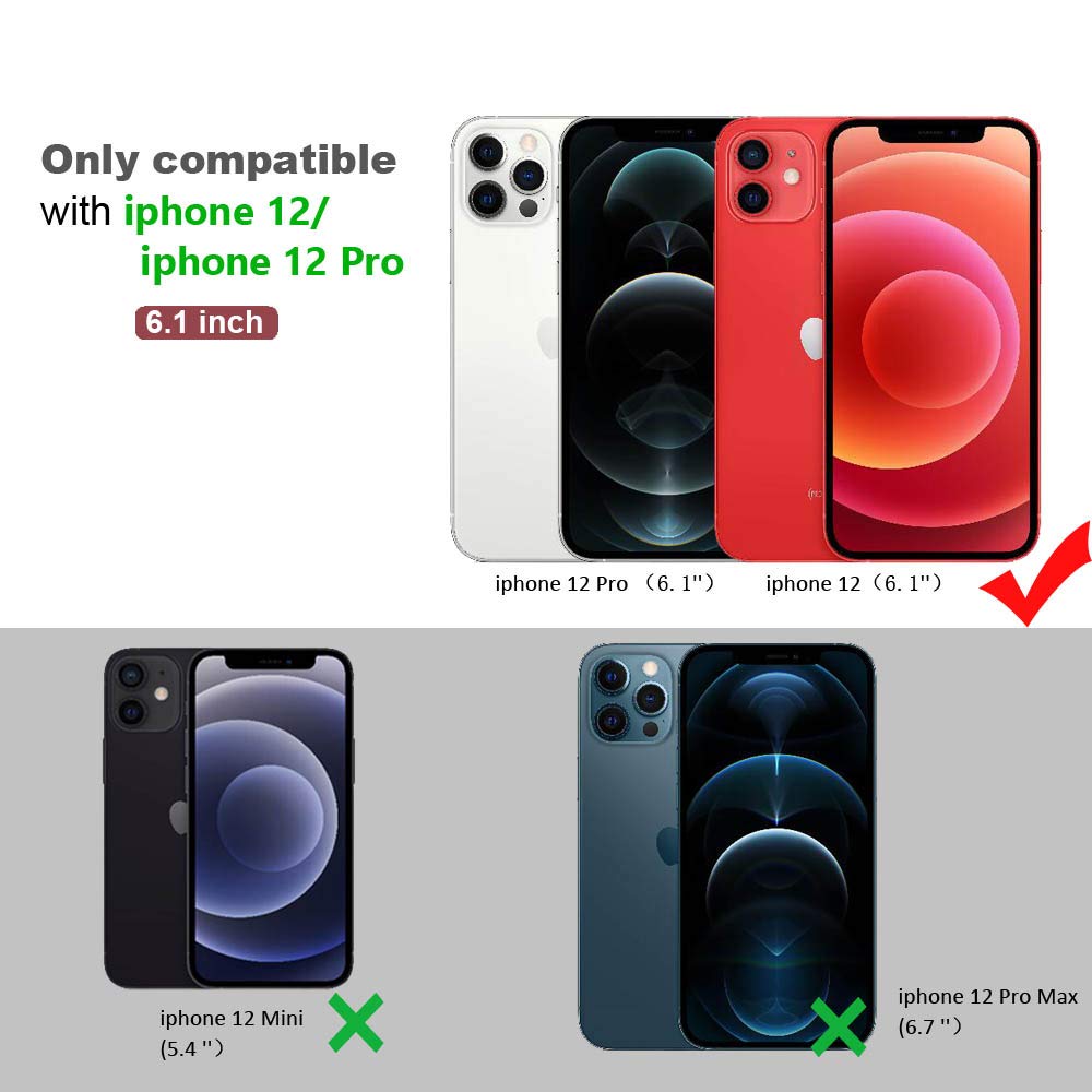 JanCalm Compatible with iPhone 12 Wallet Case/iPhone 12 Pro Wallet Case, Floral Pattern PU Leather [Wrist Strap][Card/Cash Slots] Stand Feature Flip Cases Cover for iPhone 12/12 Pro (Pearl Flower)