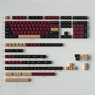 Double Shot Keycaps 173 Keys Cherry Profile Red Samurai Keycap Set for ANSI/ISO Layout Cherry MX Switches 60% 65% 75% 95% Mechanical Gaming Keyboard