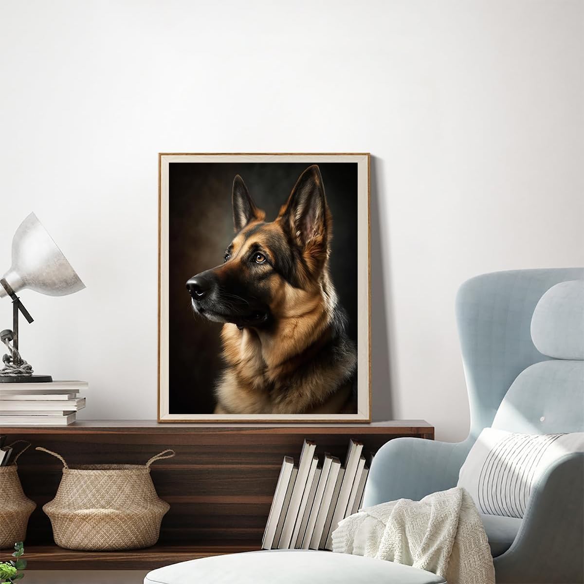 YEEIFFD German Shepherd Diamond Painting Kits for Adults, Animals 5D DIY Diamond Art Kits Full Drill Diamond for Gift Wall Decor Gem Arts 12x16inch