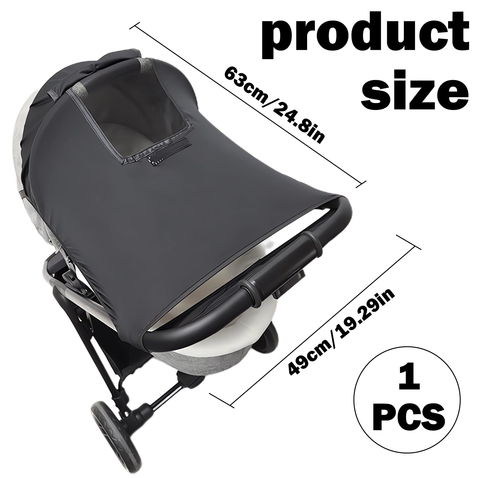 1 Carro Bebe Universal Parasol Toldo Carrito Bebe Parasol Silla Bebe Parasol Ajustable Libremente Parasol Carro Bebe Resistente Al Viento Al Polvo y a Los Rayos UV Fácil de Instalar