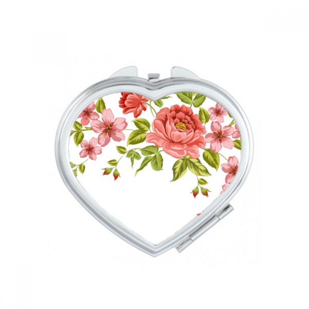 Miroir maquillage compact détails délicats et illustration artistique de roses pour sac chic