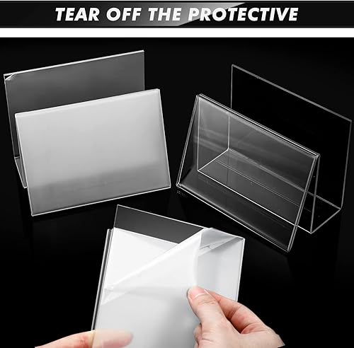 Miniatura 4 de Crtiin 3 soportes para postales de acrílico transparente, soporte para tarjetas de felicitación, soporte de negocios transparente para organizador