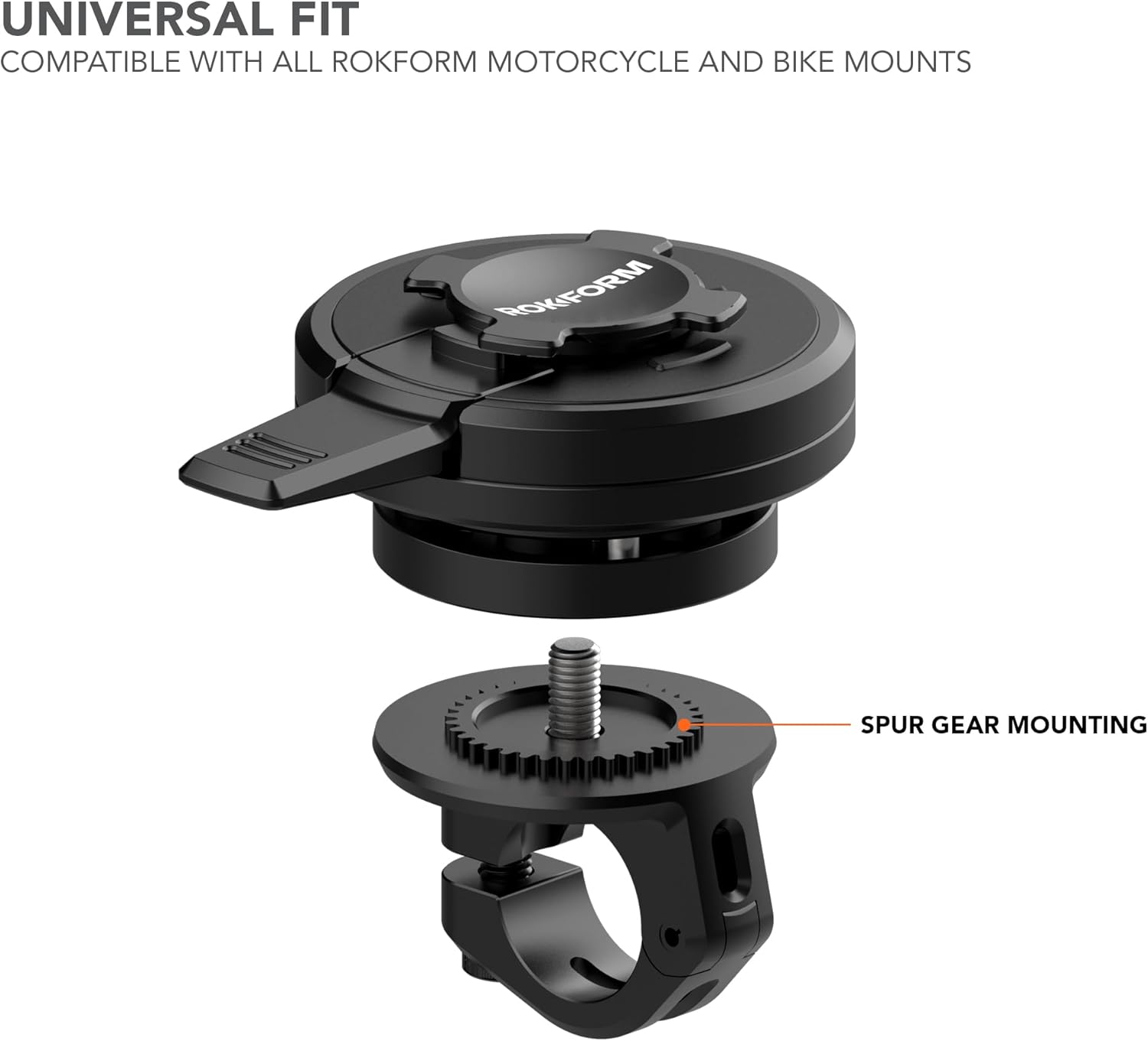 Rokform – Universal Motorcycle Mount Vibration Dampener, for Motorcycle and Bike Phone mounts, for iPhone, Samsung, & Pixel Twist Lock Cases (Black)