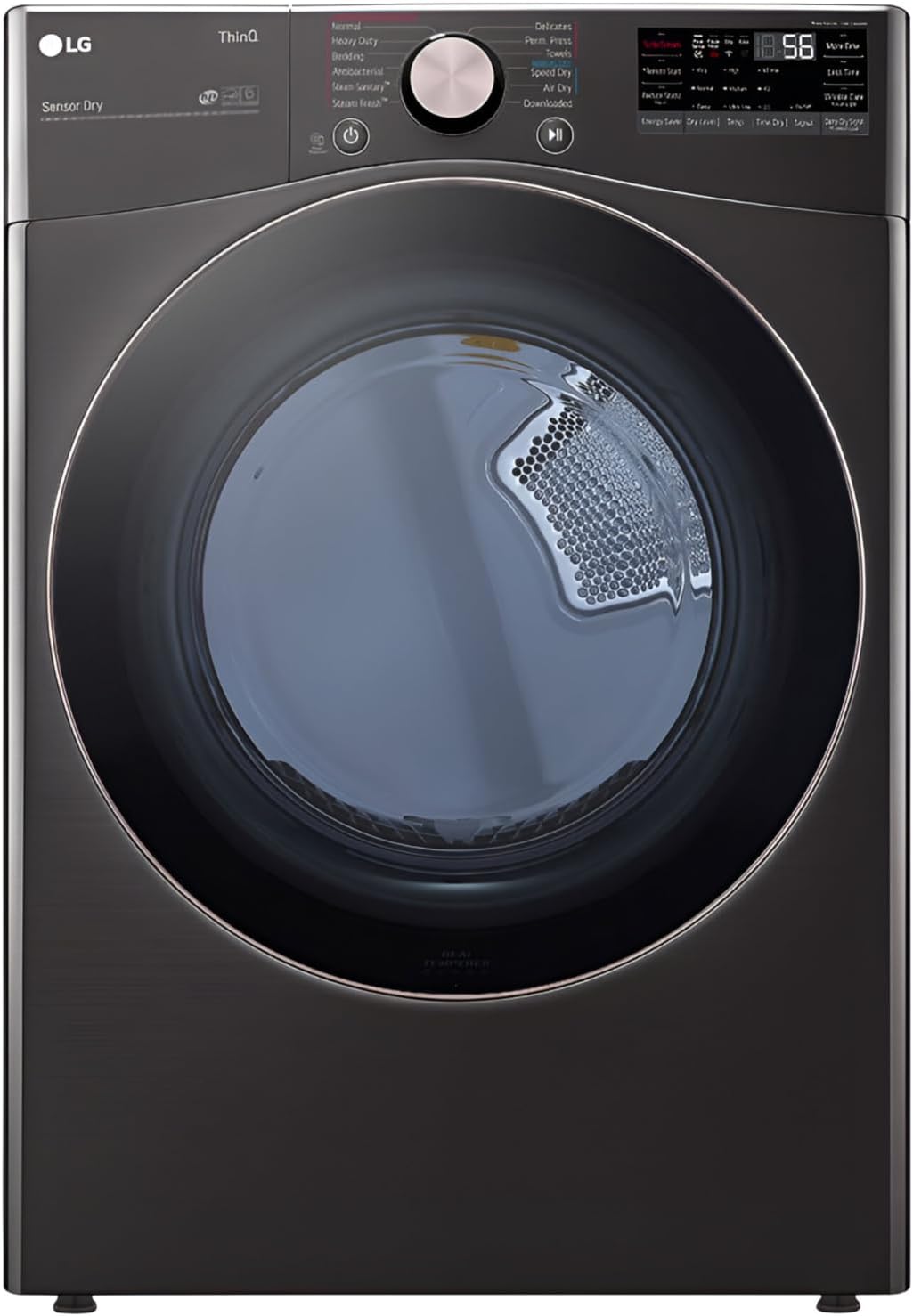 LG DLEX4000B 7.4 Cu Ft Smart Wi-Fi Front Load Electric Dryer TurboSteam Black Steel