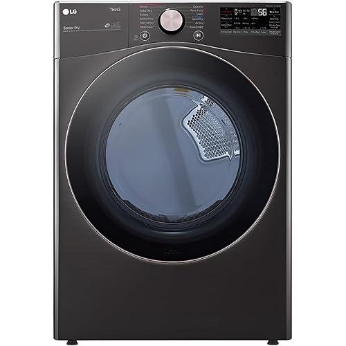 LG DLEX4000B 7.4 cu. ft. Ultra Large Capacity Smart Wi‑Fi Enabled Front Load Electric Dryer — Black Steel