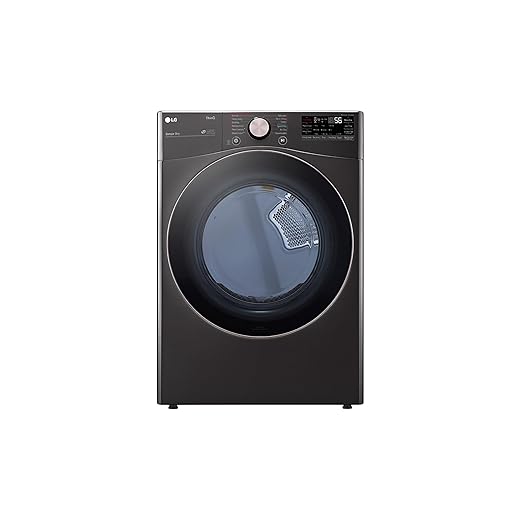 LG DLEX4000B 7.4 cu. ft. Ultra Large Capacity Smart Wi‑Fi Enabled Front Load Electric Dryer — Black Steel