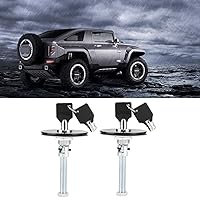 Vista 3 de Bloqueo de capó del motor, aleación de aluminio universal para automóvil, cubierta de capó de motor, kit de pasador de llave de bloqueo