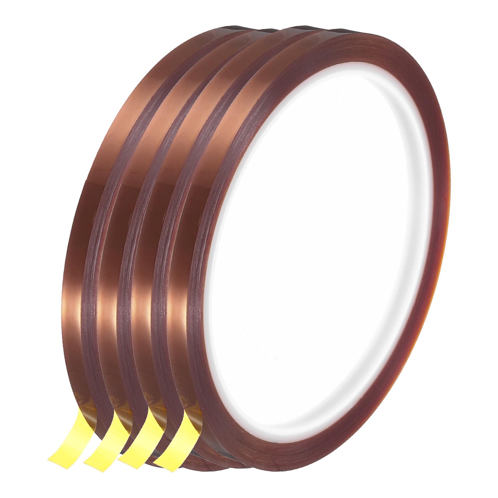 sourcing map Cinta térmica, 4 rollos de 5 mm x 33 m, cinta resistente al calor de alta temperatura para sublimación, prensa de calor, transferencia de calor, soldadura, placa de circuito