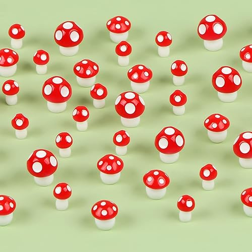 Miniatura 3 de 50 figuras miniatura de hongos miniatura para hadas, animales de jardín, modelo, hongos pequeños, adornos de musgo, paisaje, decoración en