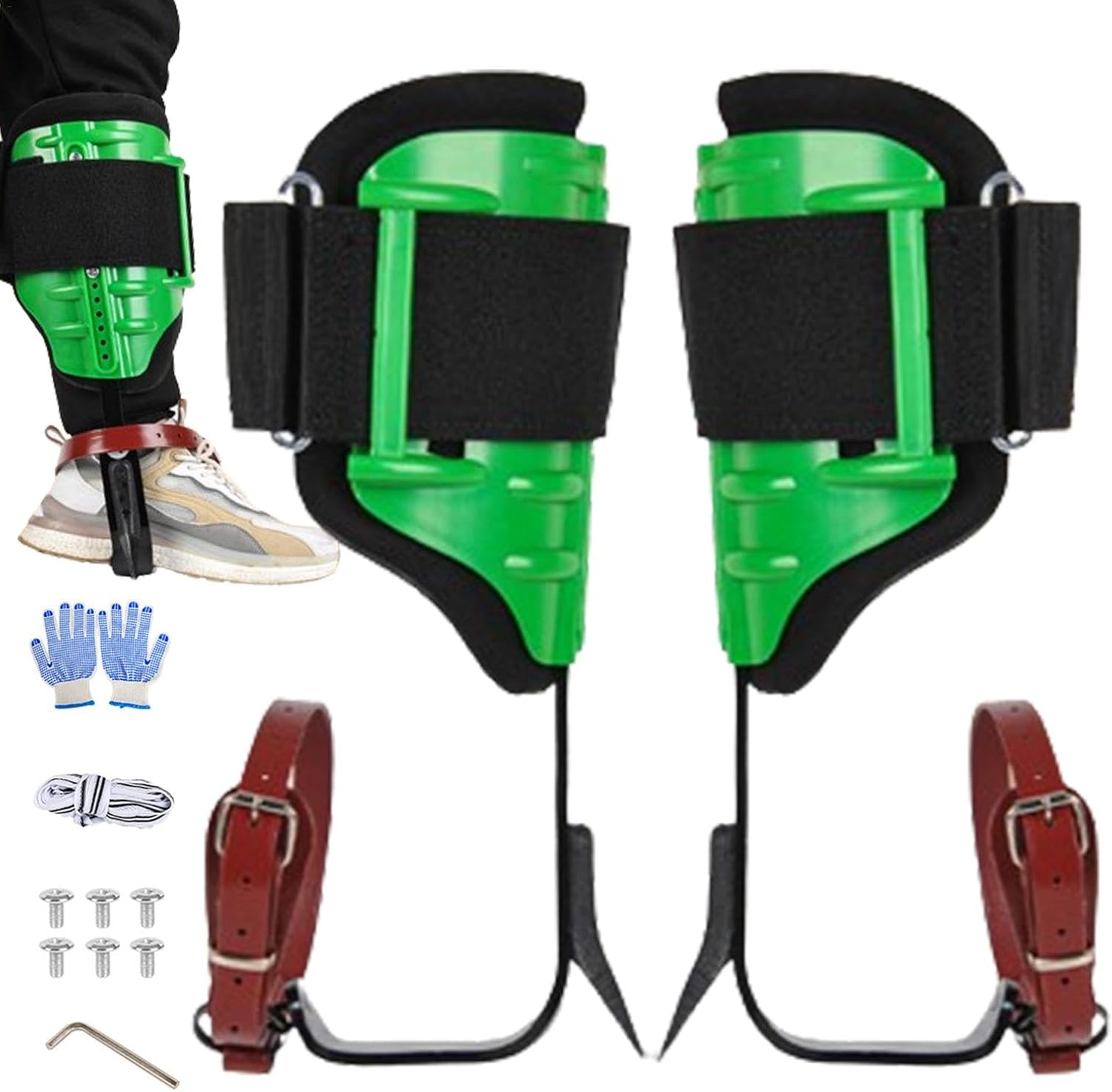 Generic Tree Climbing Spike - Ergonomic Sturdy Climbing Spurs Spikes | Tree Climbing Spurs | Washable Removable Professional Tree Climbing Kit Equipment for Gardening, Fruit Picking, Adventure