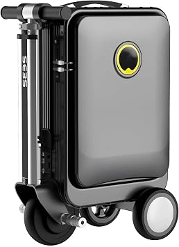 Smart Electric Suitcase, 20l Rideable Suitcase, Electric Scooter Travel Case, TSA Lock, Speed Adjustable, 200kg Load Capacity Black