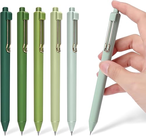 Miniatura 9 de 6 bolígrafos retráctiles de tinta negra de gel, punta fina de 0.020 in, bolígrafo de gel estético con borrador, escritura suave, secado rápido,