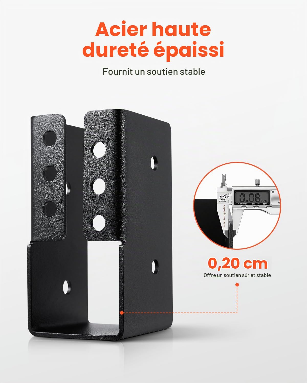 VEVOR Sabot Charpente, Lot de 24, Support de Solive de 4,9x9,2 cm, Étriers de Solive Dissimulés avec Vis, Supports de Fixation Légers pour Soutien Renforcée de Balançoires, Clôtures, Toboggans en Bois