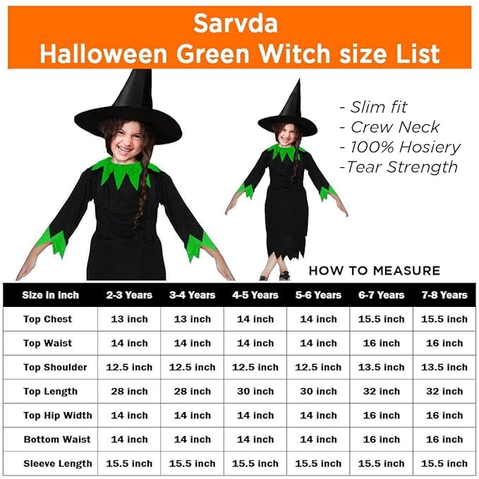 Image of Sarvda Hosiery, Velvet, And Satin Halloween Costumes For Girls | Halloween Costume For Boys | Halloween Dress For Kids | Witch Costumes (3-4 Years, Halloween Scary (Premium Costume)),Black
