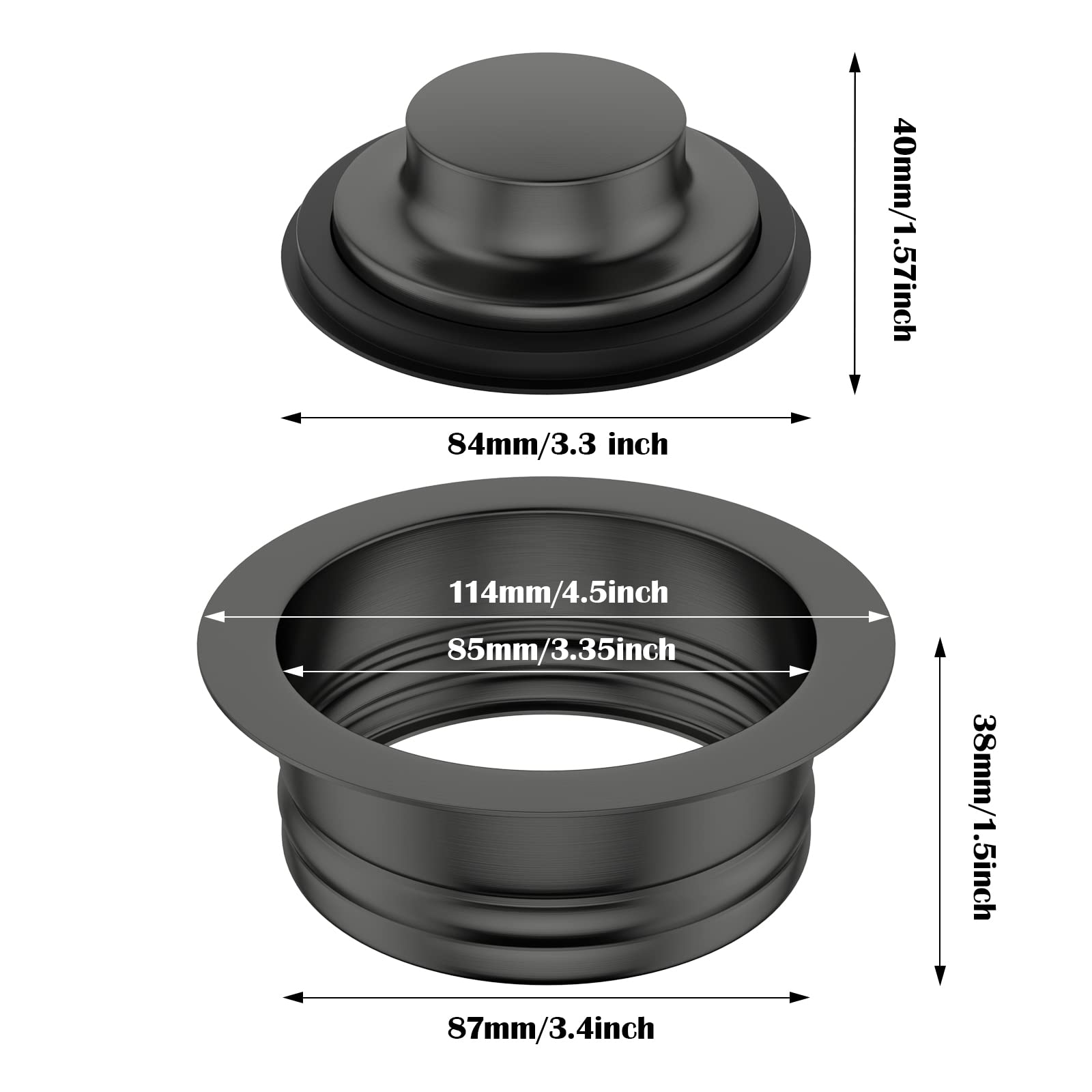 Snapklik.com : Garbage Disposal Flange - Matte Black Kitchen Sink ...