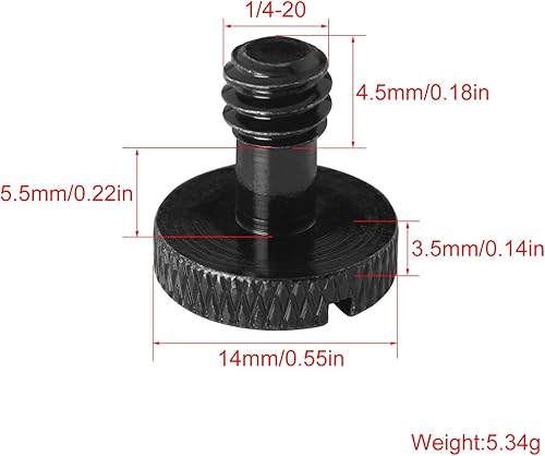 Miniatura 2 de Tornillo de cámara LUORNG 4PCS 14 Tornillo ranurado para cámara Ttrípode Placa de liberación rápida