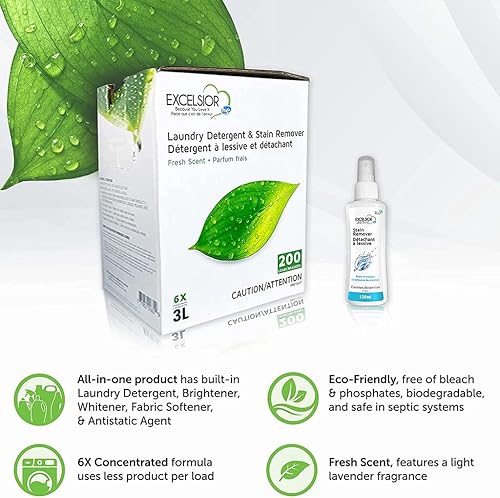 Miniatura 2 de Excelsior Detergente para ropa con quitamanchas - Líquido concentrado - Aroma fresco - Ecológico, biodegradable, libre de disolventes y fosfatos