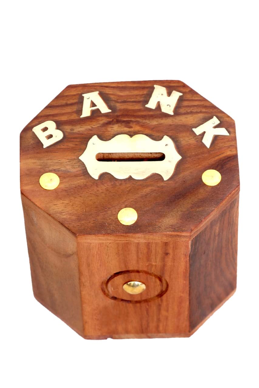 AFIRAA® Wooden Money Bank - Large Piggy Bank-Home Decor Coin Box for Kids and Adults (B09NNDSZDL) Amazon Price History, Amazon Price Tracker